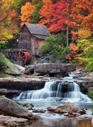 Broderie Diamant Moulin en Montagne